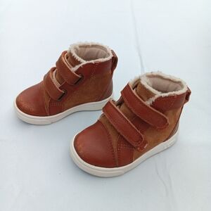 UGG Kids Rennon II Boots Brown Leather Wool Hook & Loop Toddler Kids Size 6 Gorp